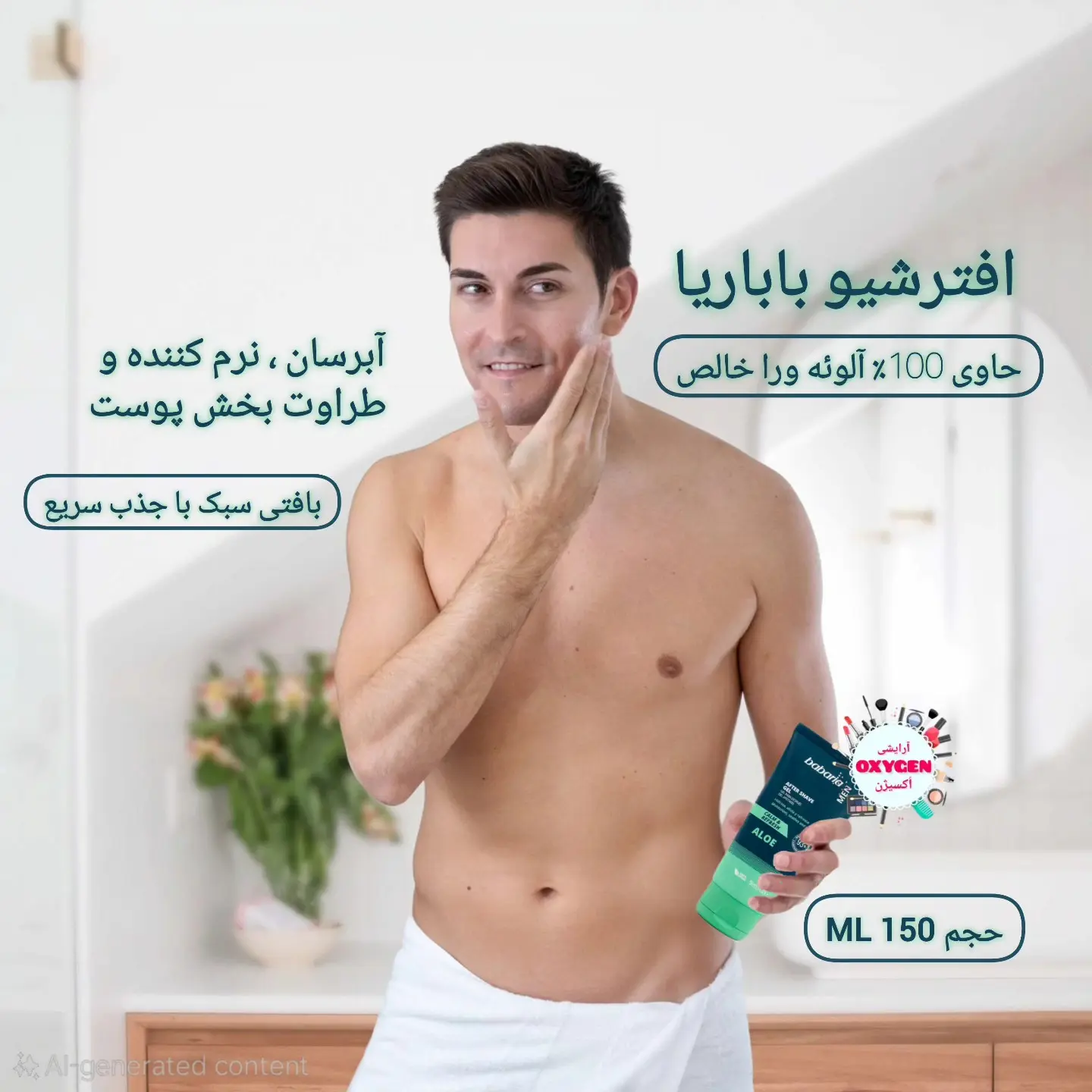 ژل افتر شیو باباریا مدل ALOE