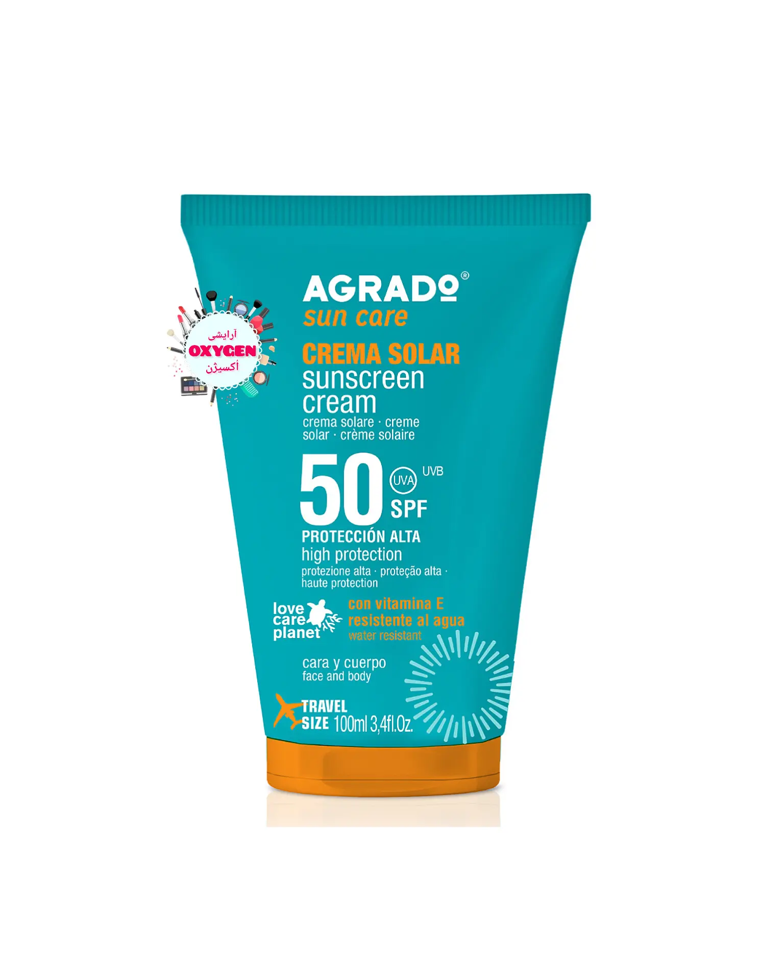 کرم ضدآفتاب ضدآب صورت و بدن آگرادو با SPF 50 اسپانیا ۱۰۰ میل