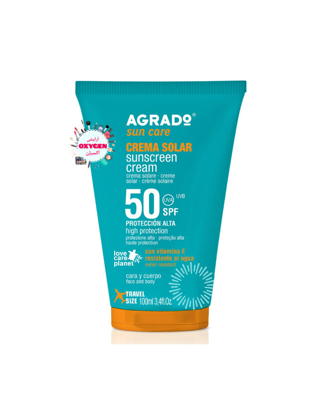 کرم ضدآفتاب ضدآب صورت و بدن آگرادو با SPF 50 اسپانیا ۱۰۰ میل