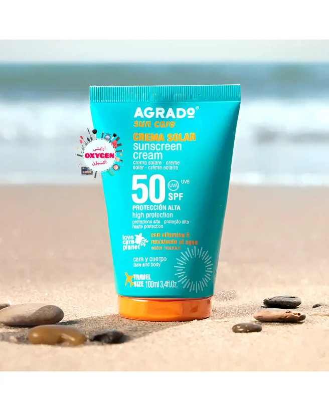 کرم ضدآفتاب ضدآب صورت و بدن آگرادو با SPF 50 اسپانیا ۱۰۰ میل